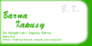 barna kapusy business card